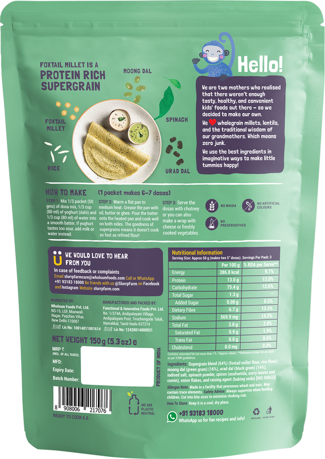 Spinach Millet Dosa Mix