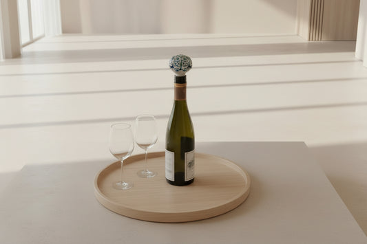 Blue Pottery Bottle Stopper