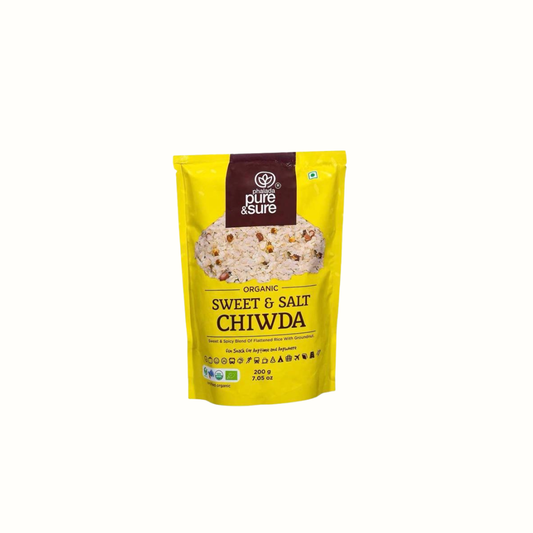 Organic Sweet & Salt Chiwda (Beaten Rice Snack)